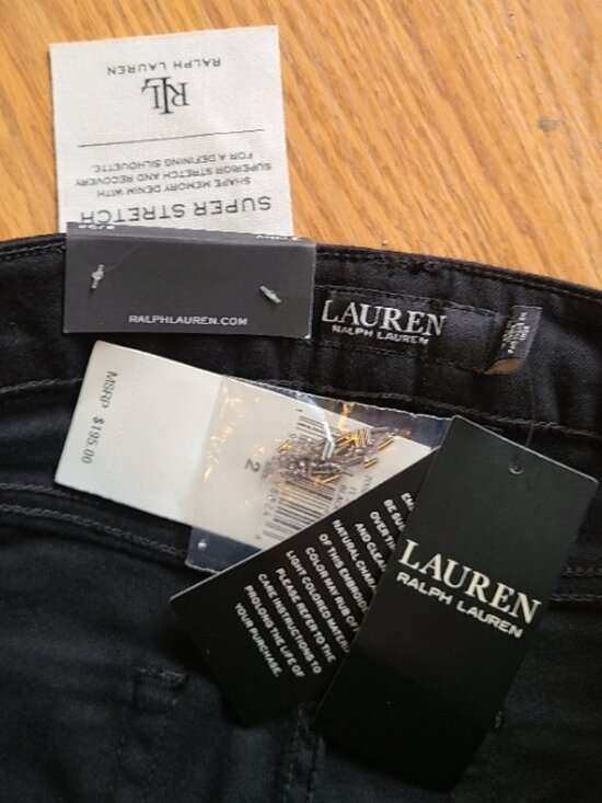 NEW NWT! RALPH LAUREN SEQUIN BEADED HIGH-RISE SKINNY ANKLE JEANS STRETCH sz 26 - Picture 8 of 8